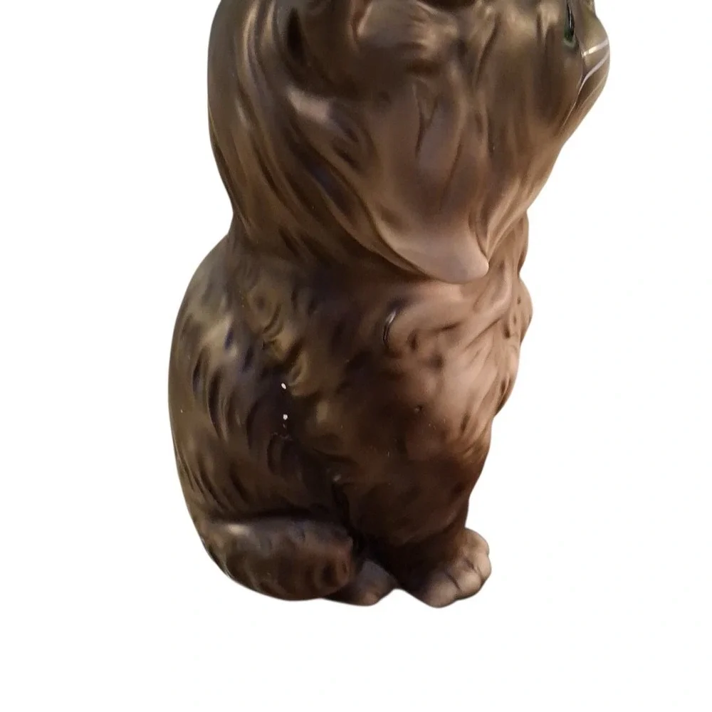 Vintage Persian Cat Kitten Gray White Green Eyes‎ Ceramic 7